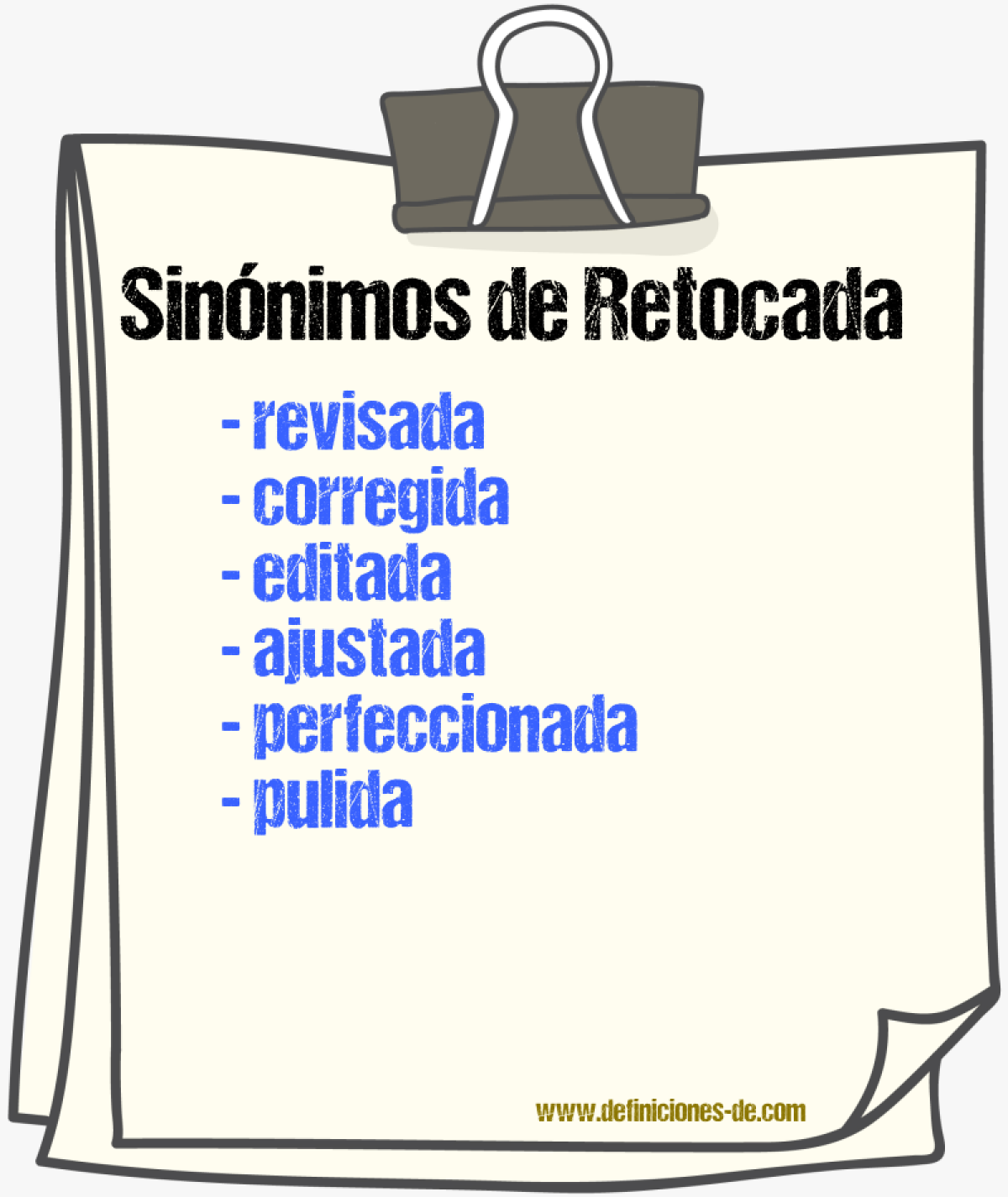 Sinónimos de retocada