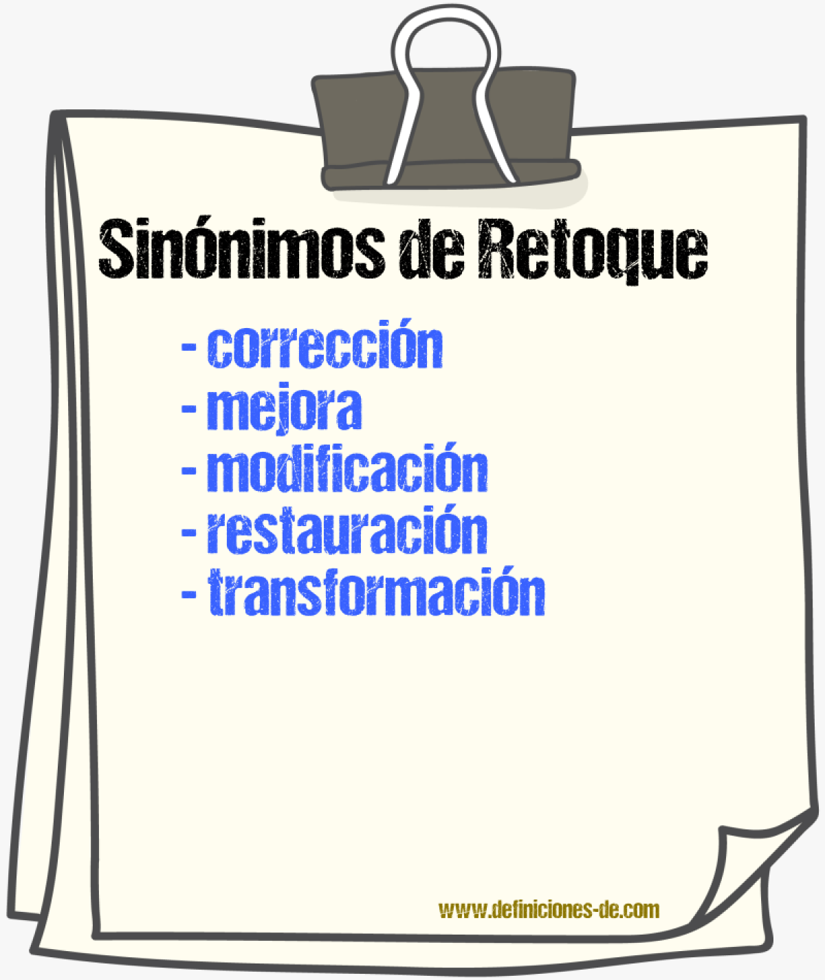 Sinnimos de retoque