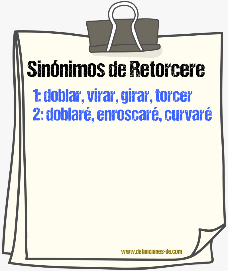 Sinónimos de retorcere