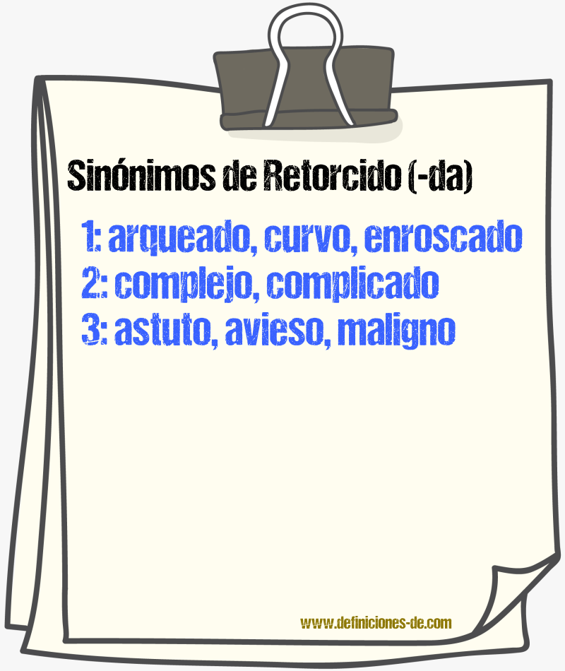 Sinnimos de retorcido