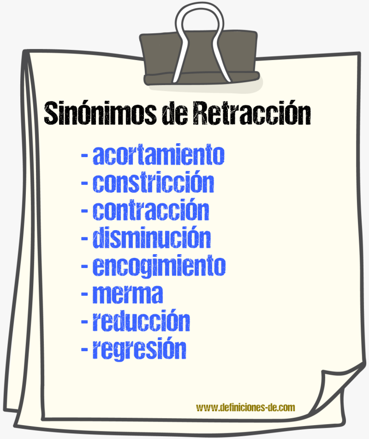 Sinnimos de retraccin