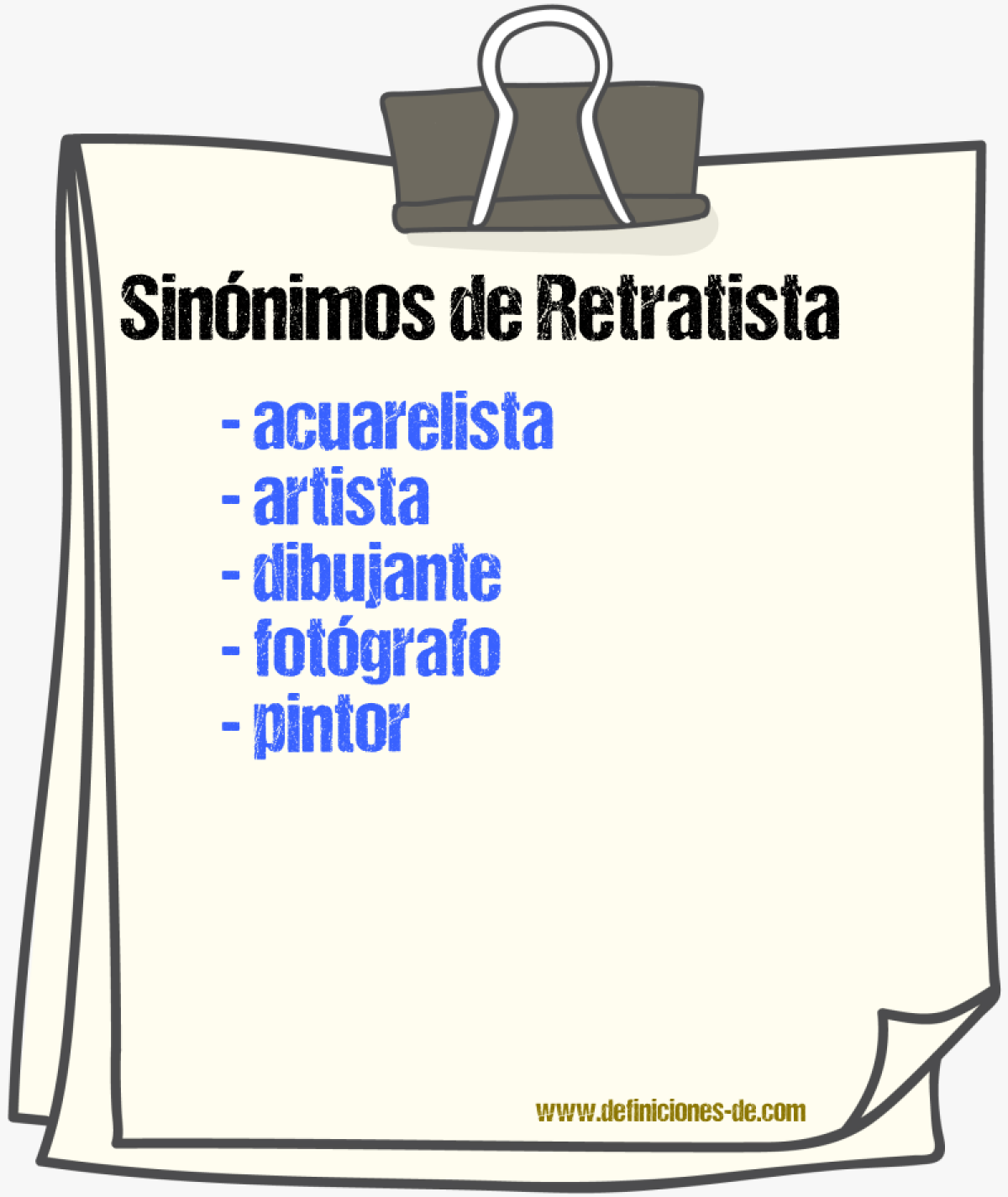 Sinnimos de retratista