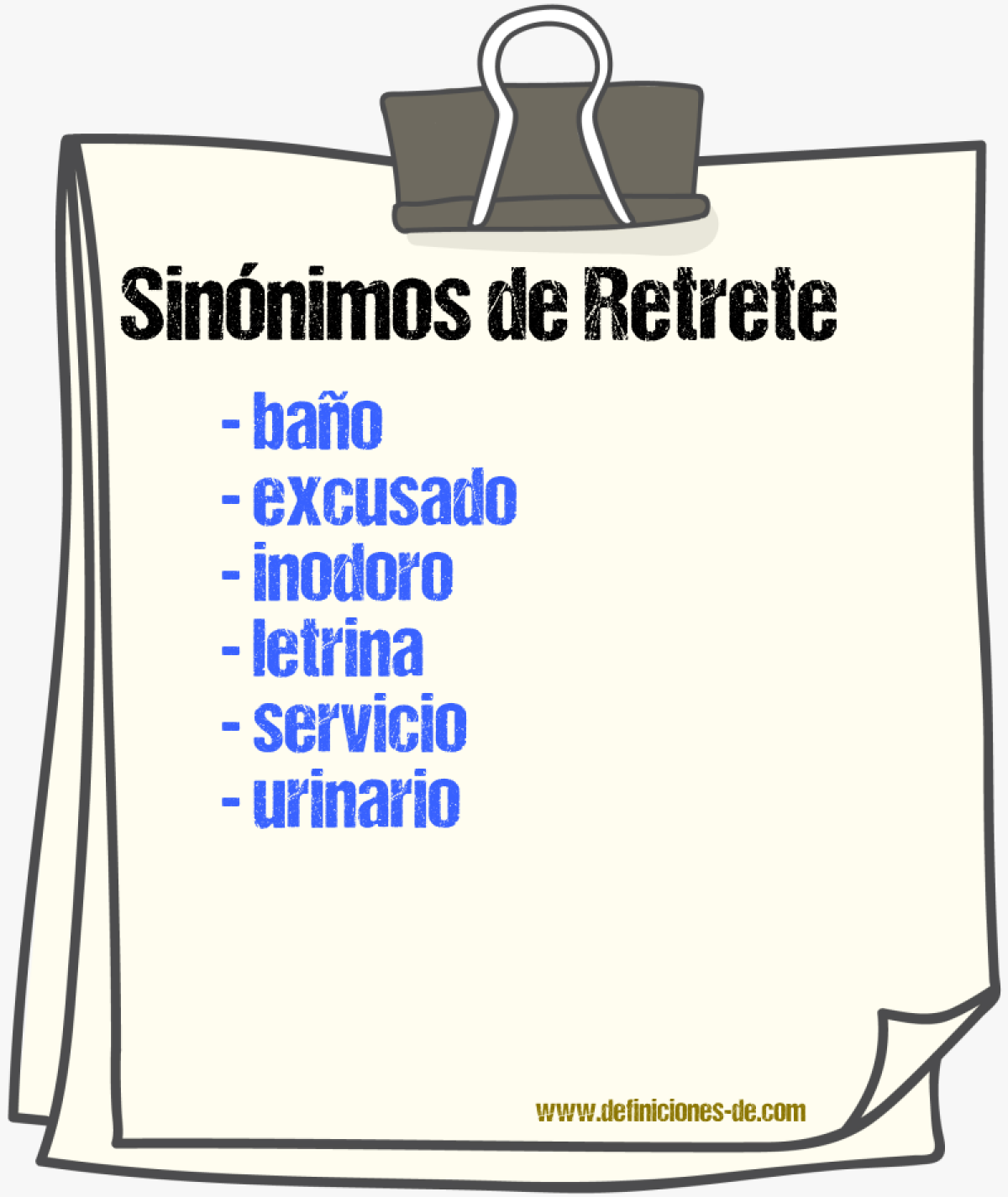 Sinnimos de retrete