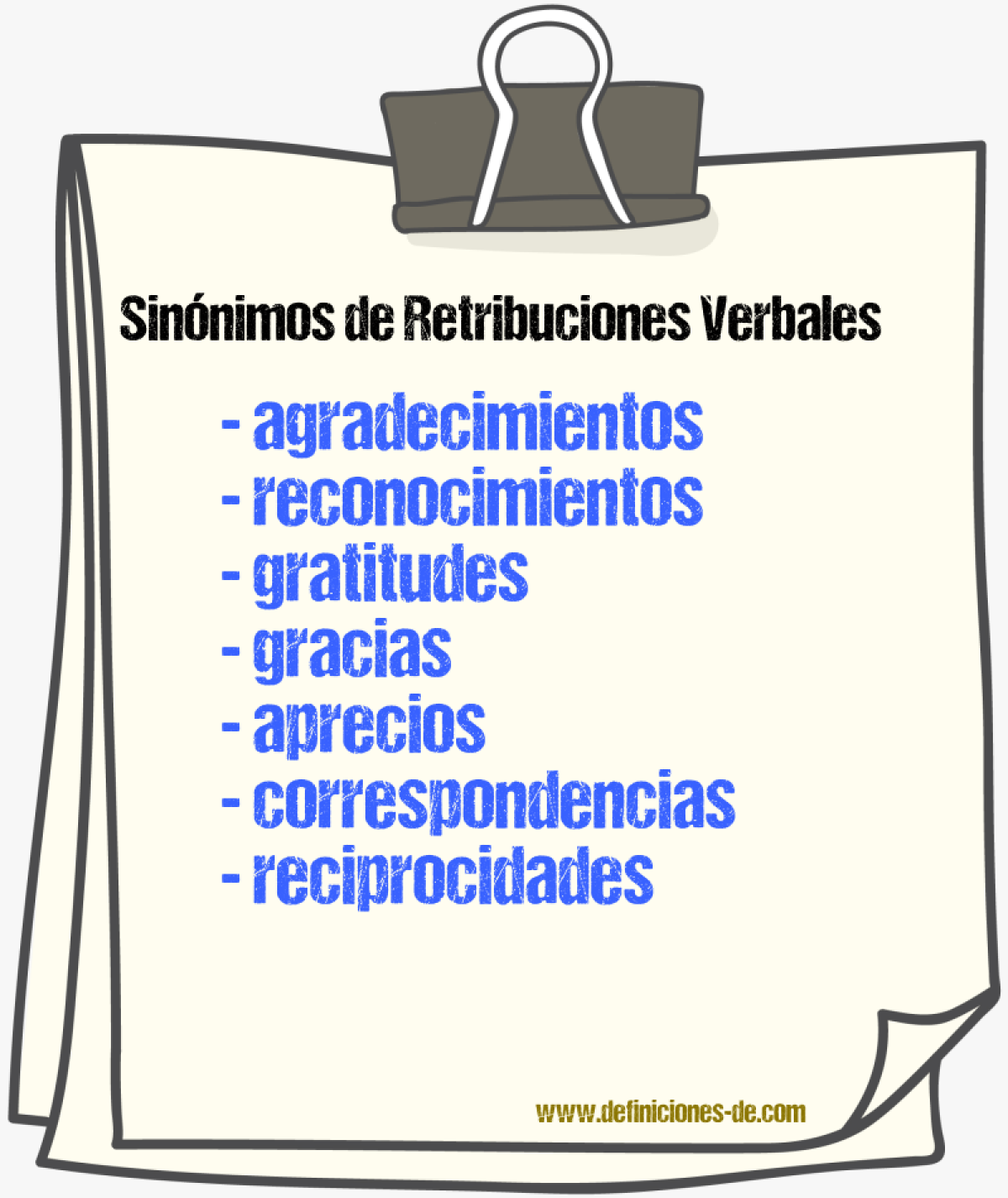 Sinónimos de retribuciones verbales