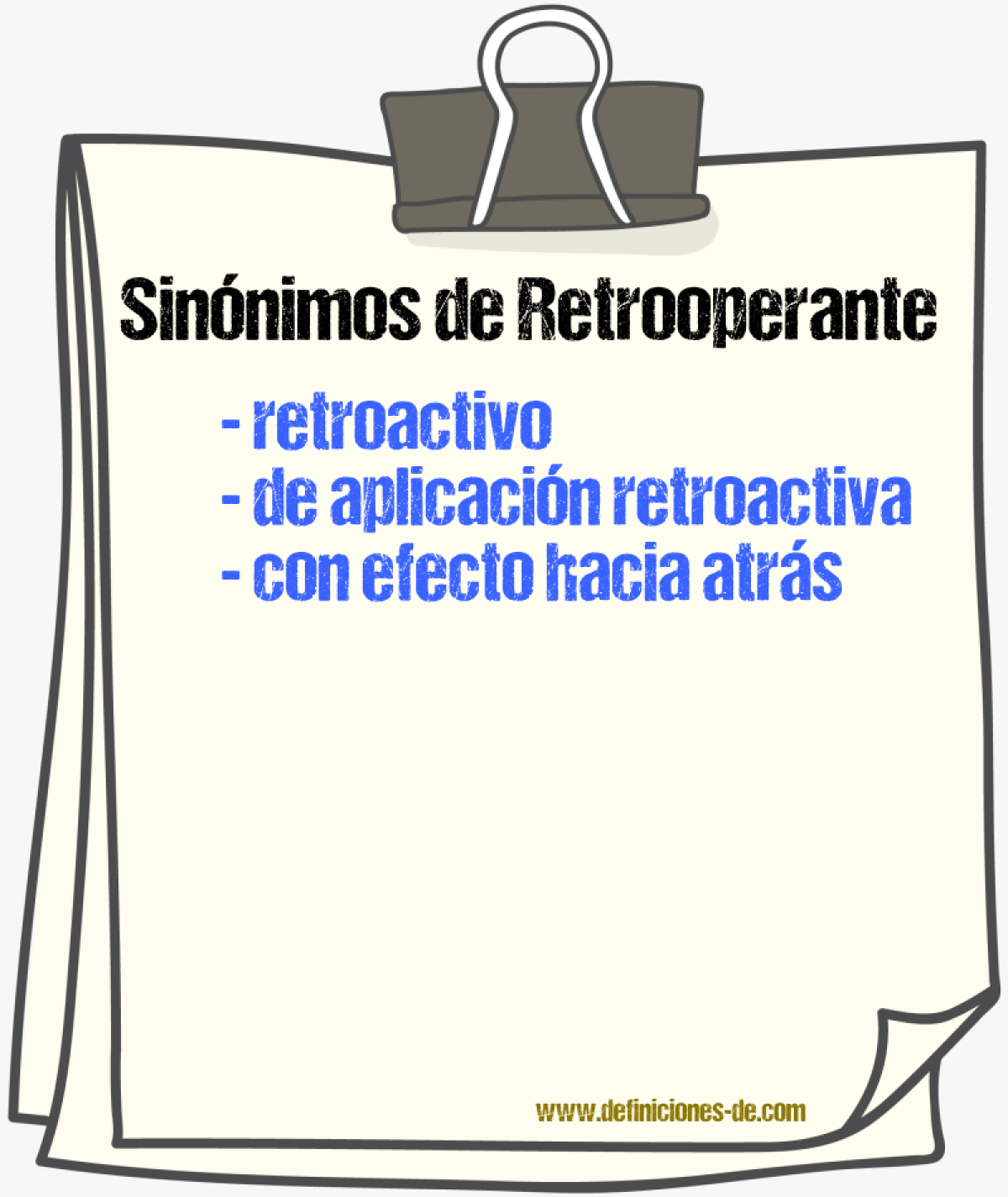 Sinónimos de retrooperante