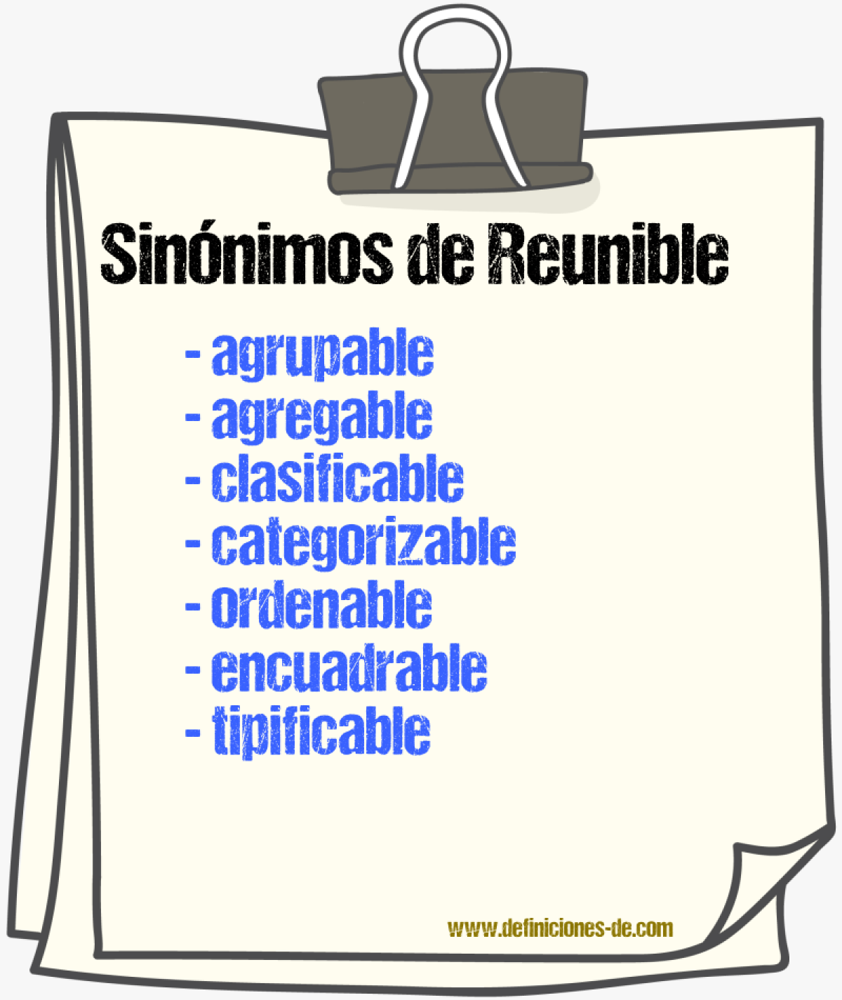 Sinónimos de reunible