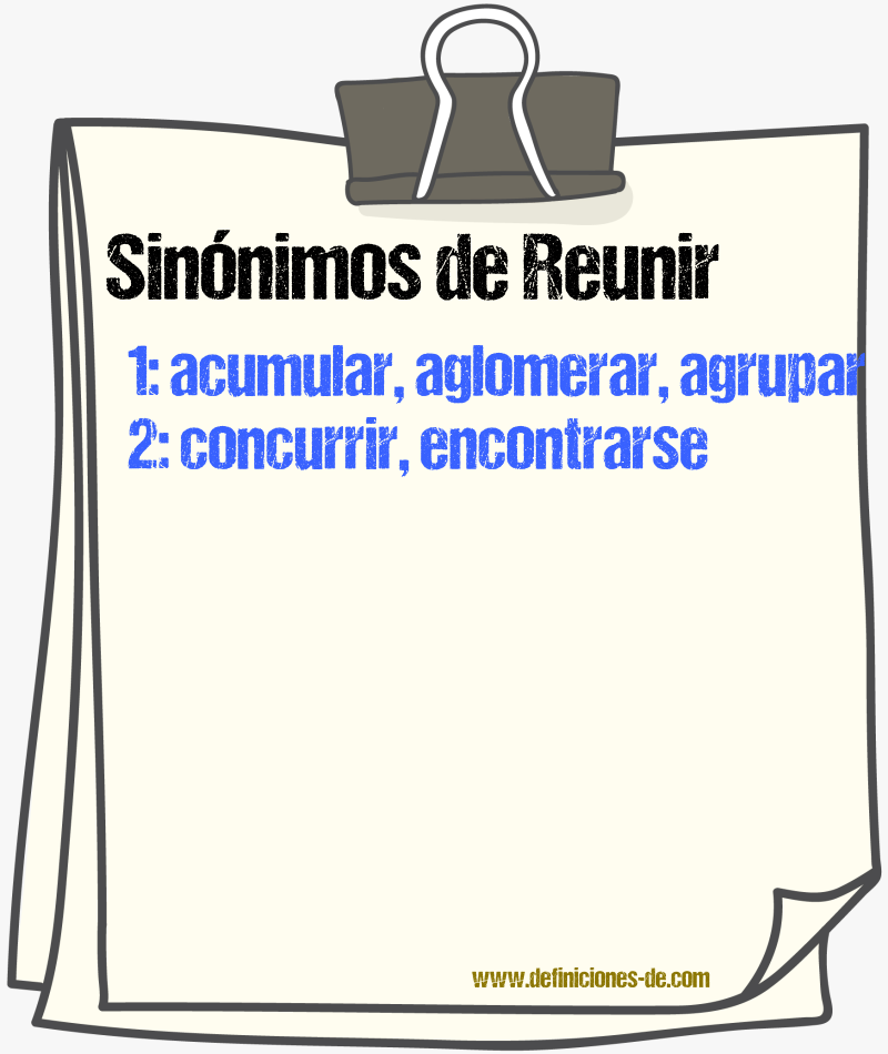 Sinnimos de reunir