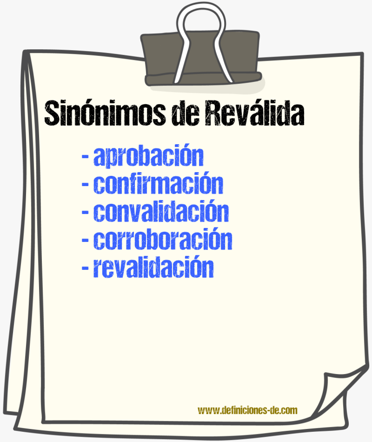 Sinnimos de revlida