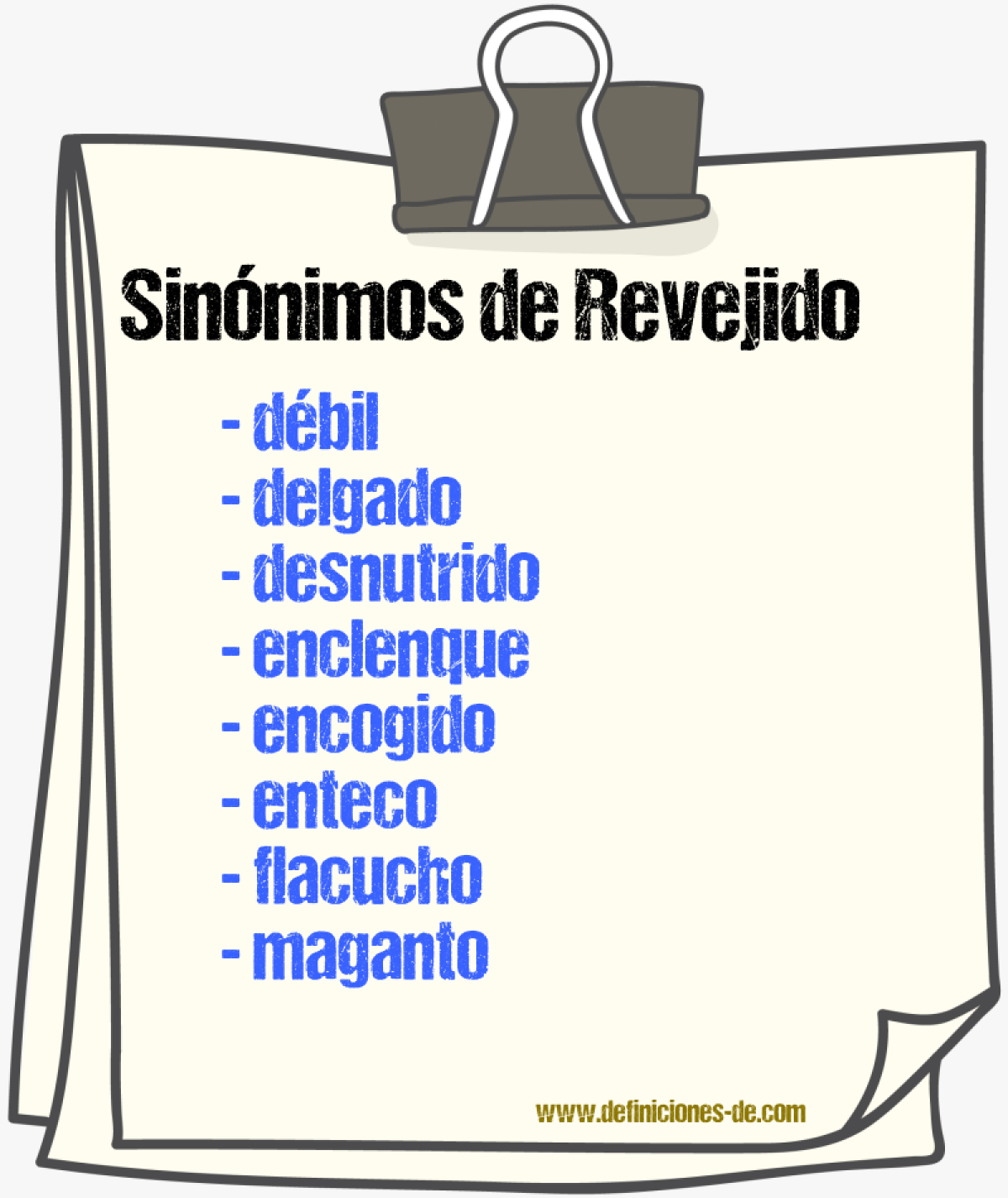 Sinnimos de revejido