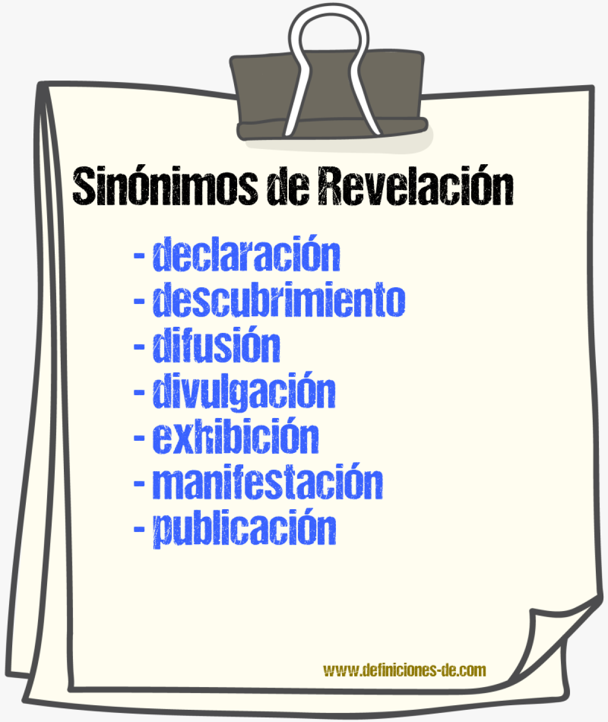 Sinnimos de revelacin