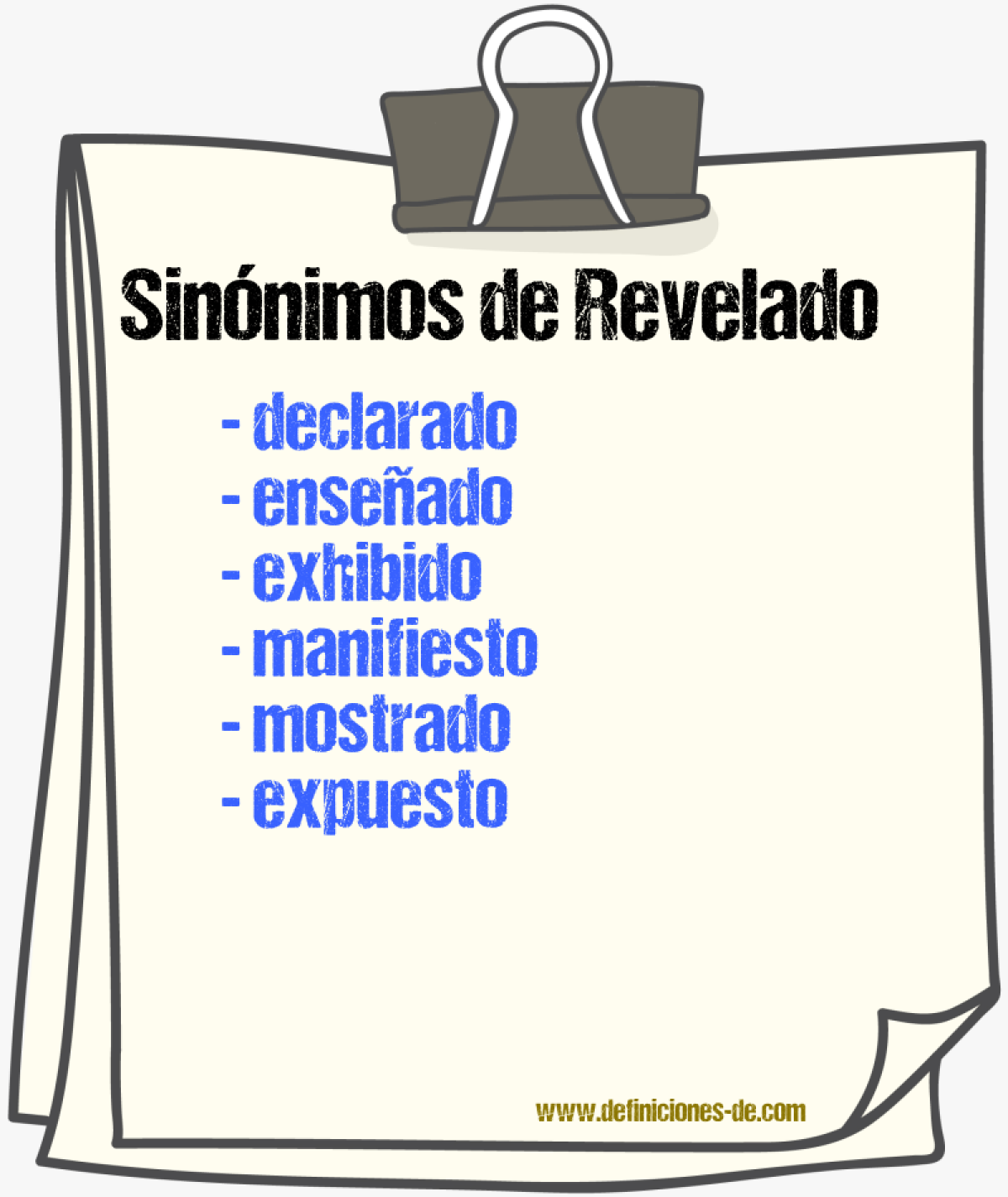 Sinnimos de revelado