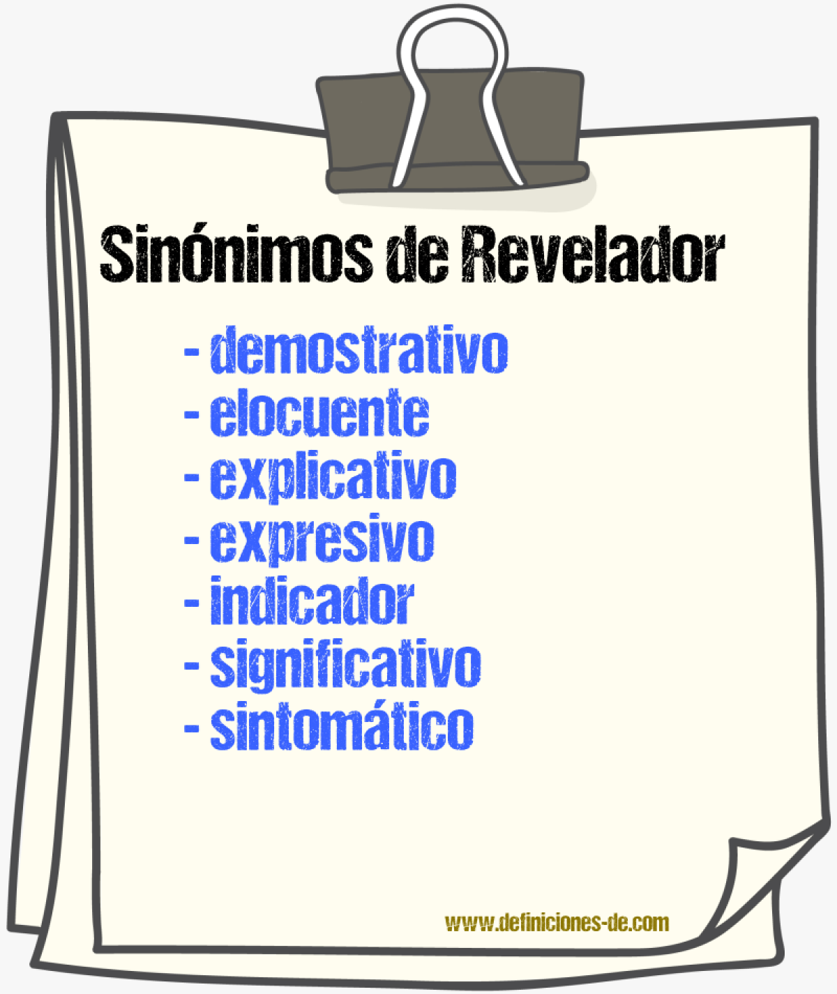 Sinnimos de revelador