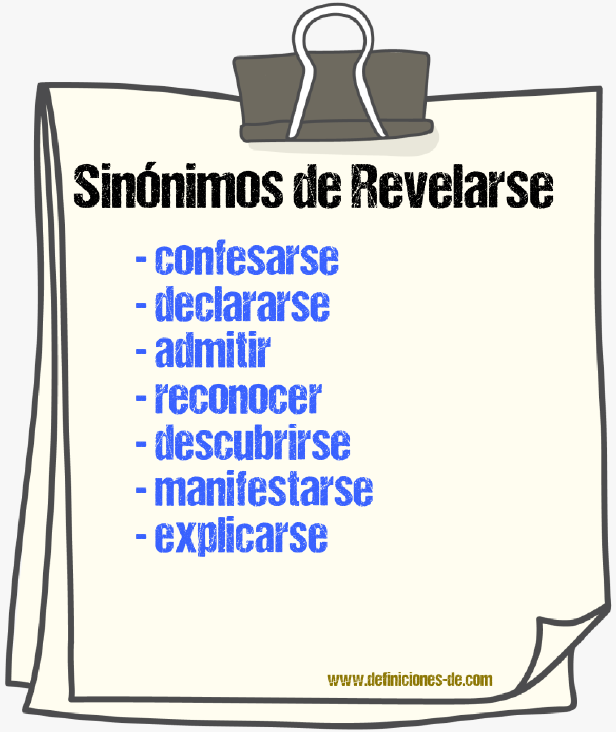 Sinónimos de revelarse