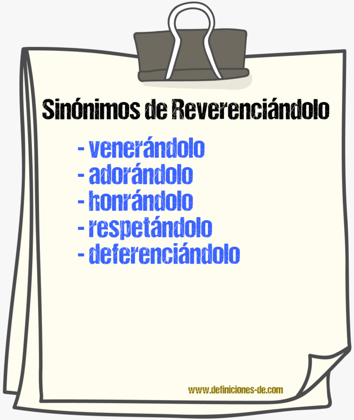 Sinónimos de reverenciándolo