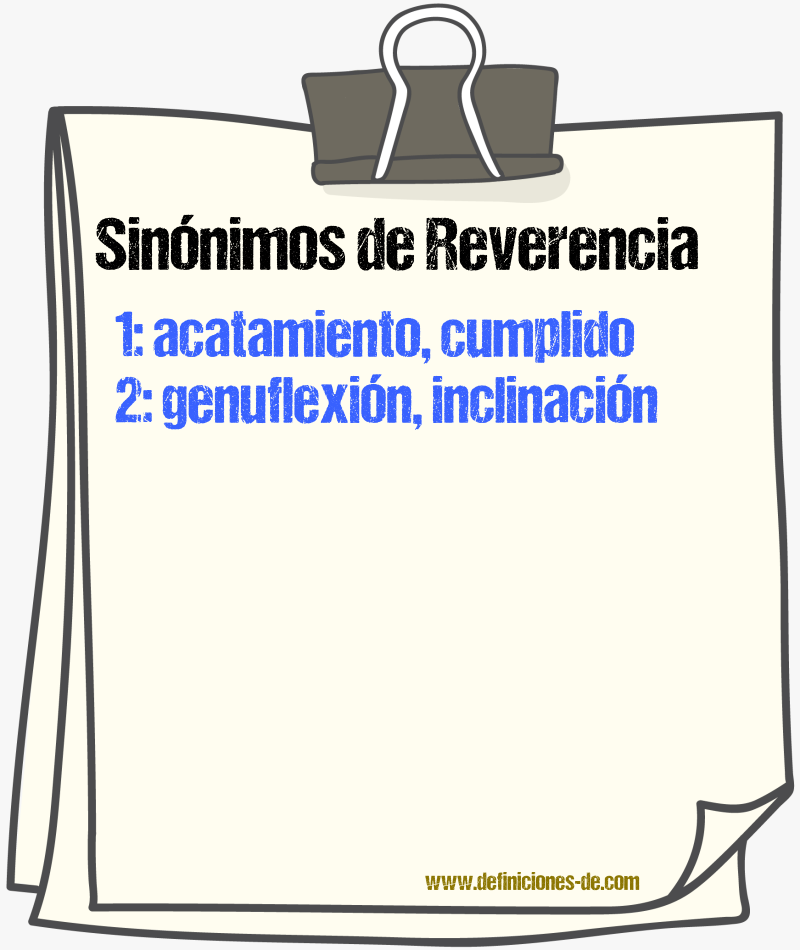 Sinnimos de reverencia