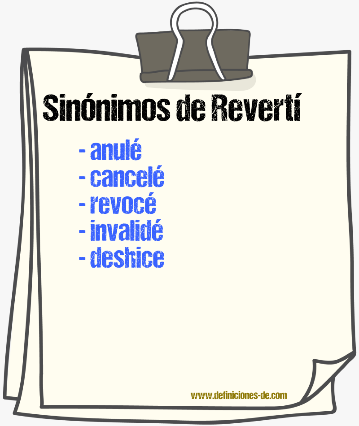 Sinónimos de revertí