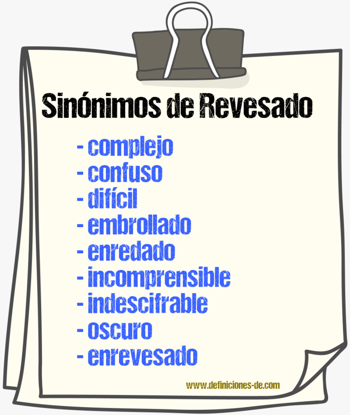 Sinnimos de revesado