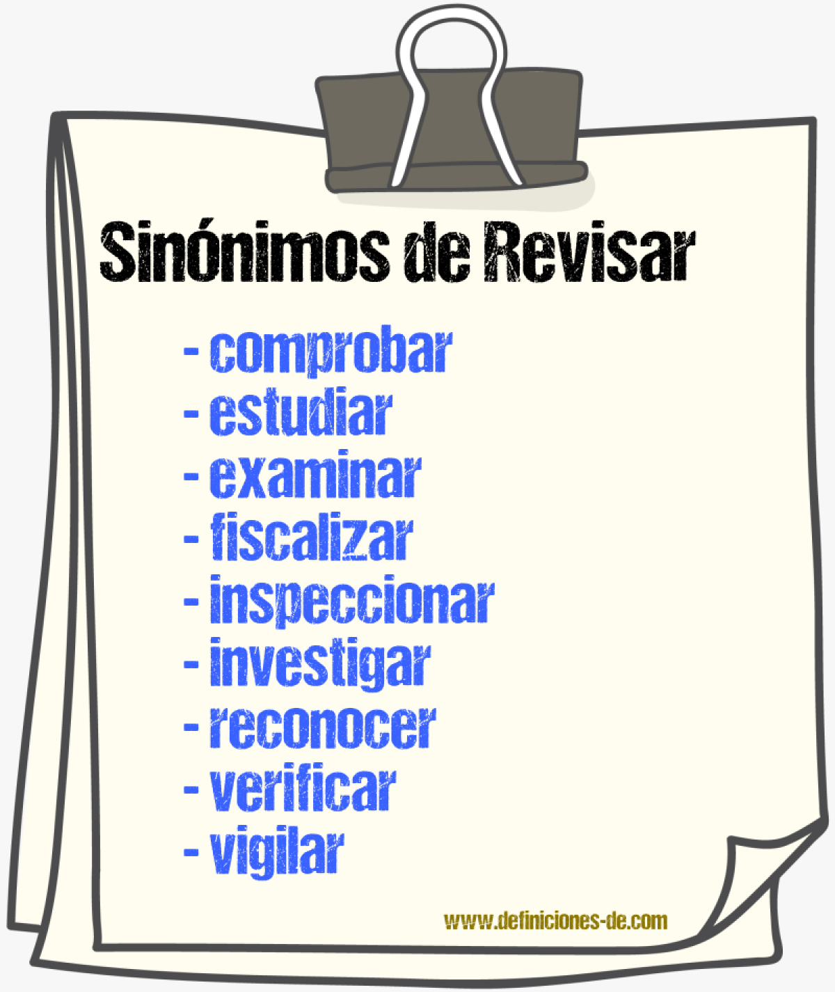 Sinnimos de revisar