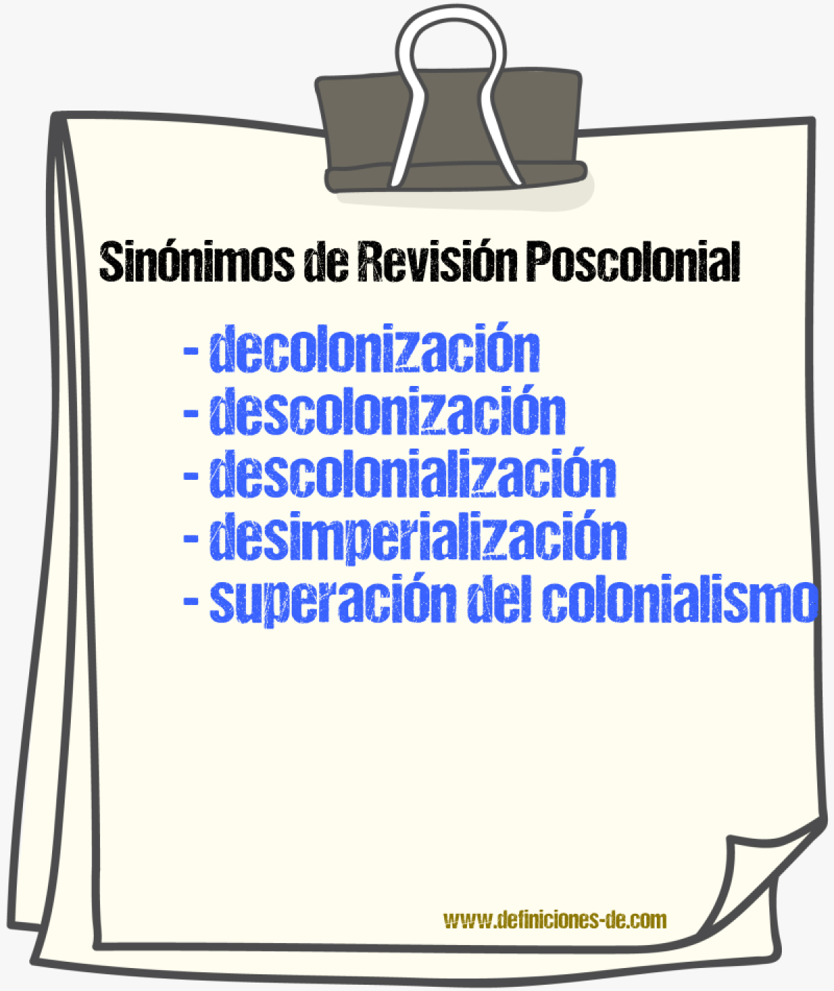 Sinónimos de revisión poscolonial