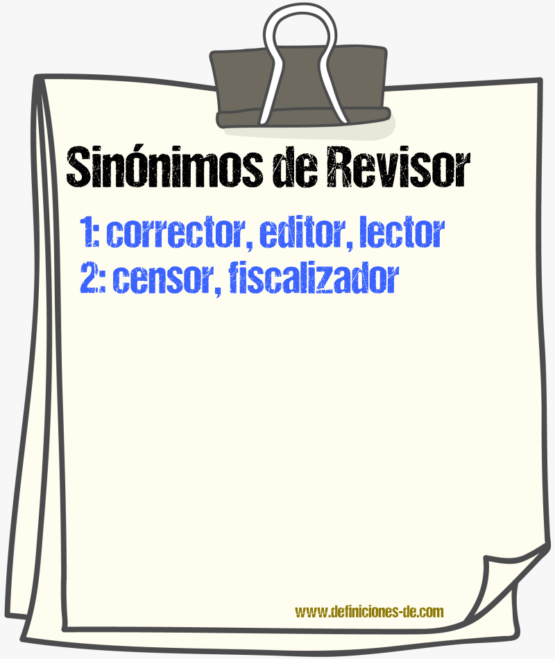 Sinónimos de revisor