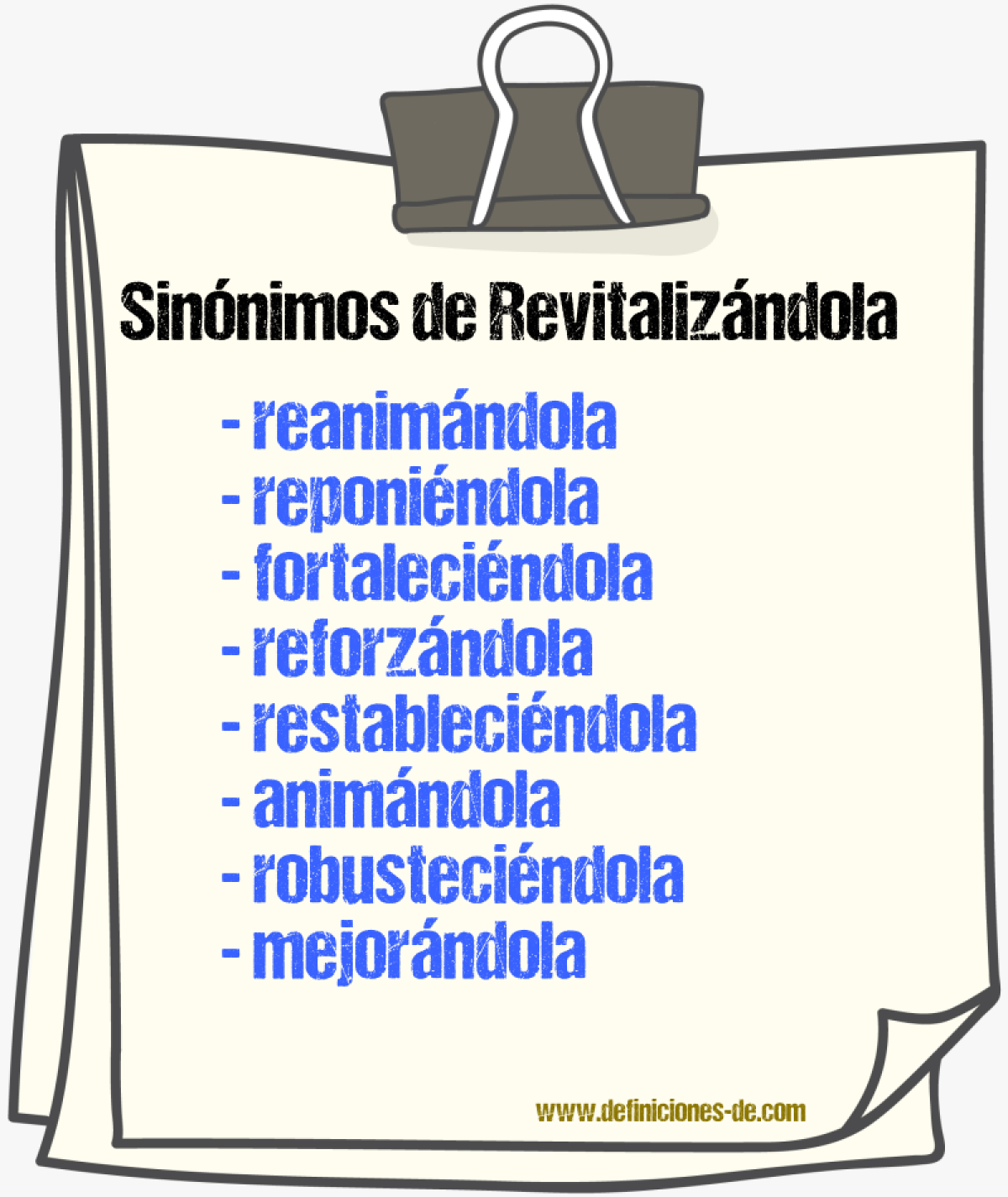 Sinónimos de revitalizándola