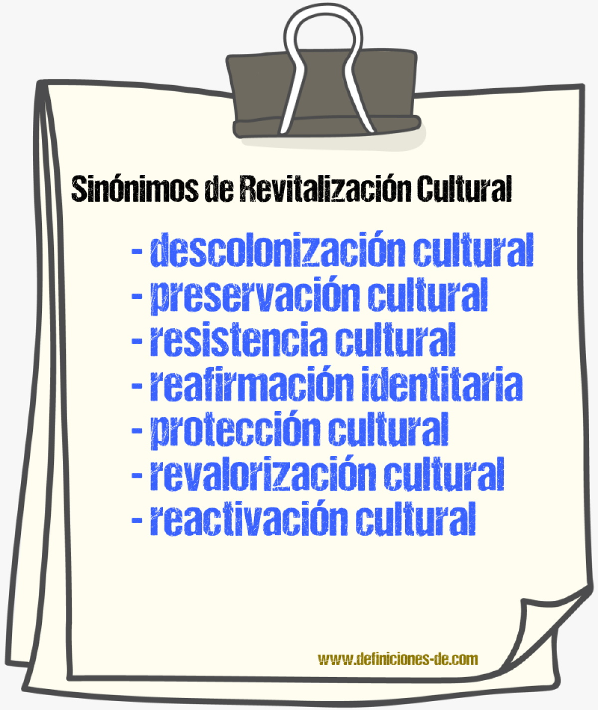 Sinónimos de revitalización cultural