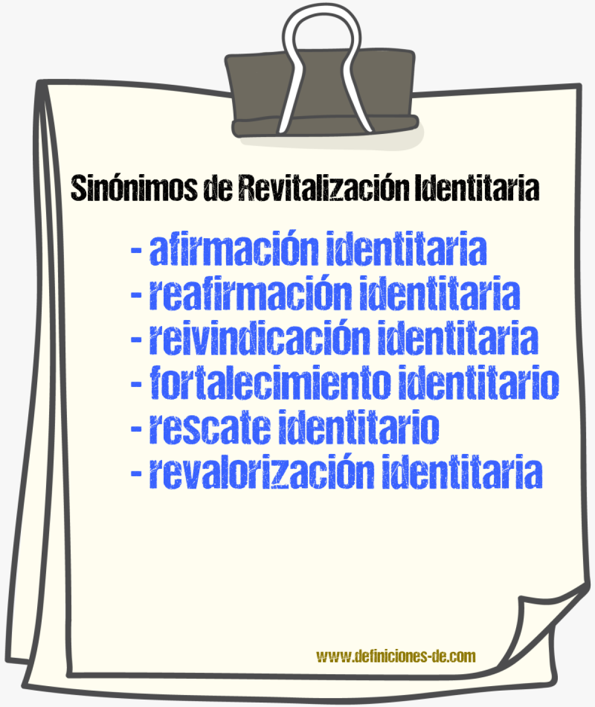 Sinónimos de revitalización identitaria