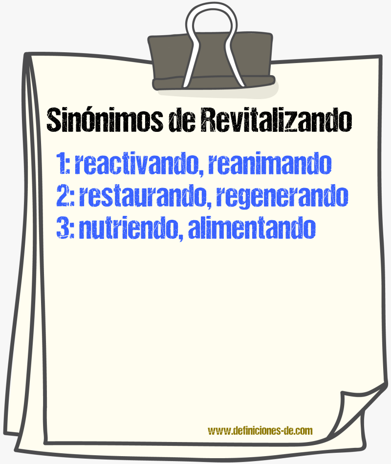 Sinónimos de revitalizando