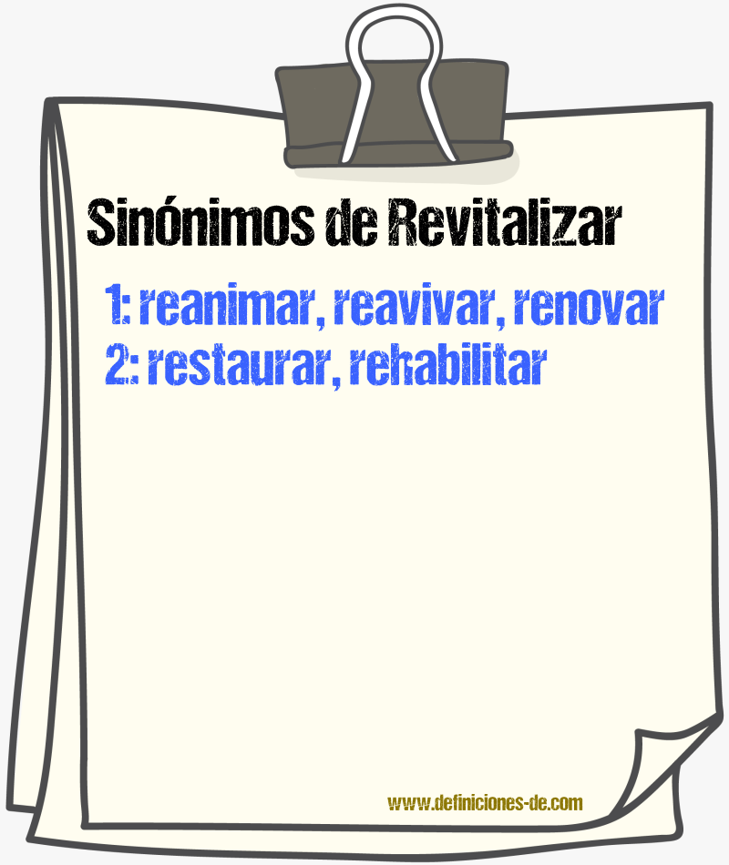 Sinónimos de revitalizar