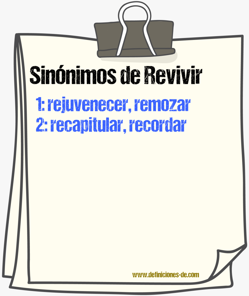 Sinnimos de revivir