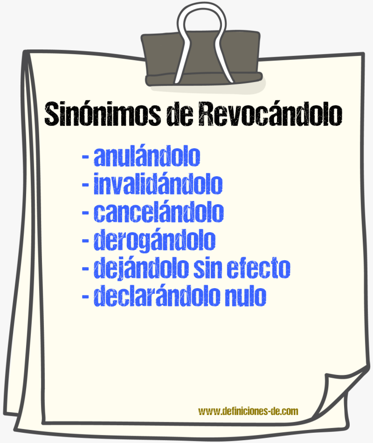 Sinónimos de revocándolo