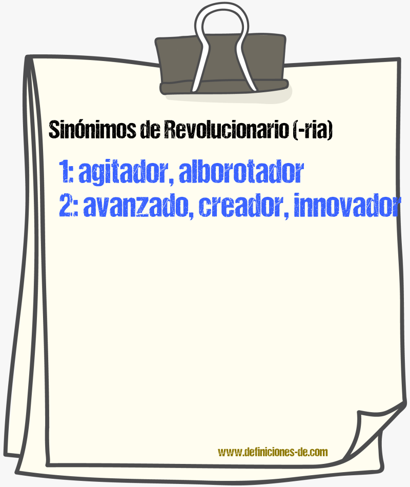 Sinnimos de revolucionario