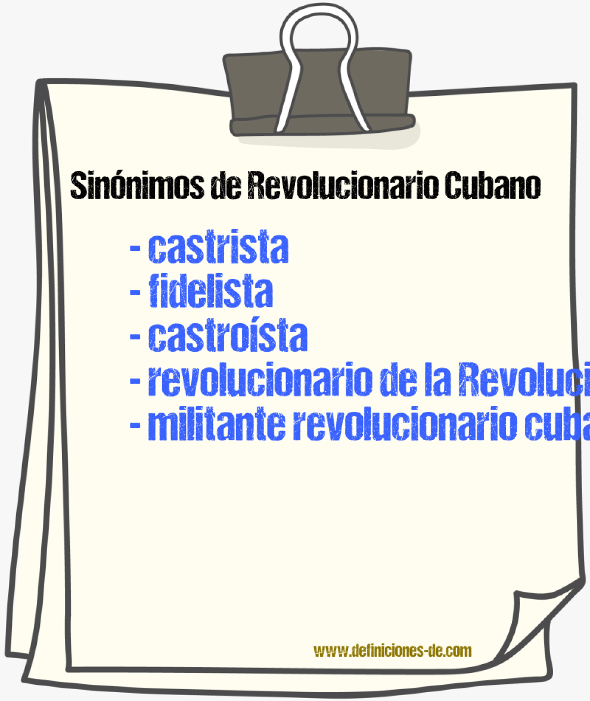 Sinónimos de revolucionario cubano