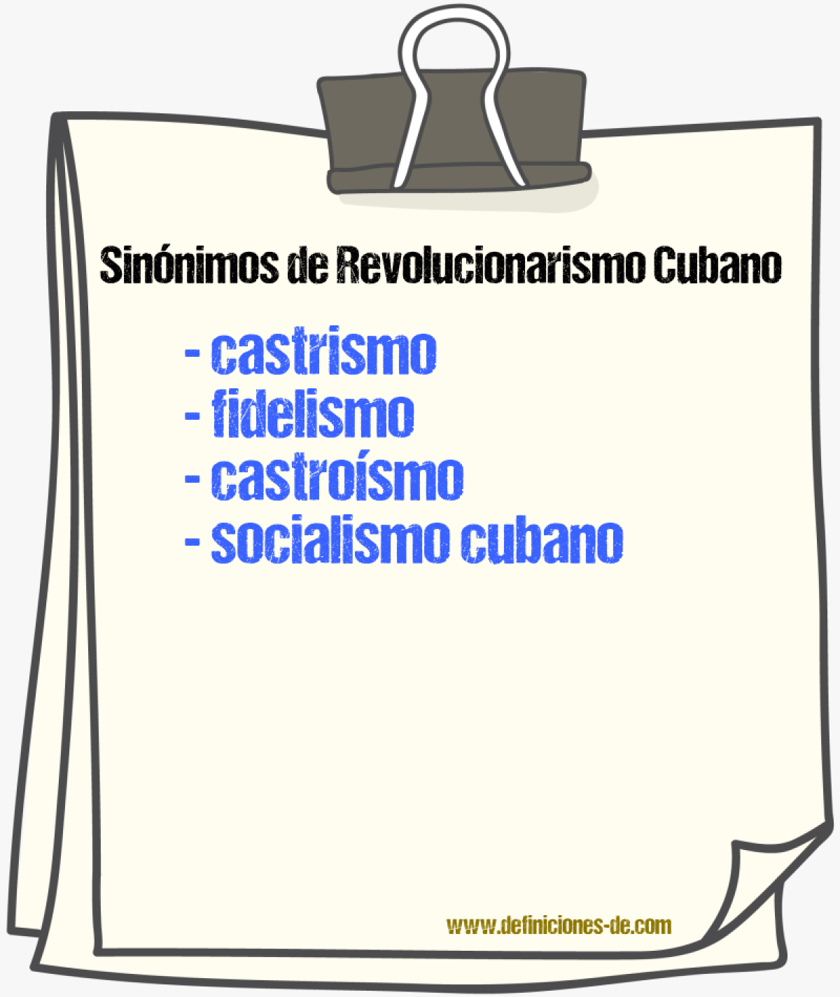 Sinónimos de revolucionarismo cubano