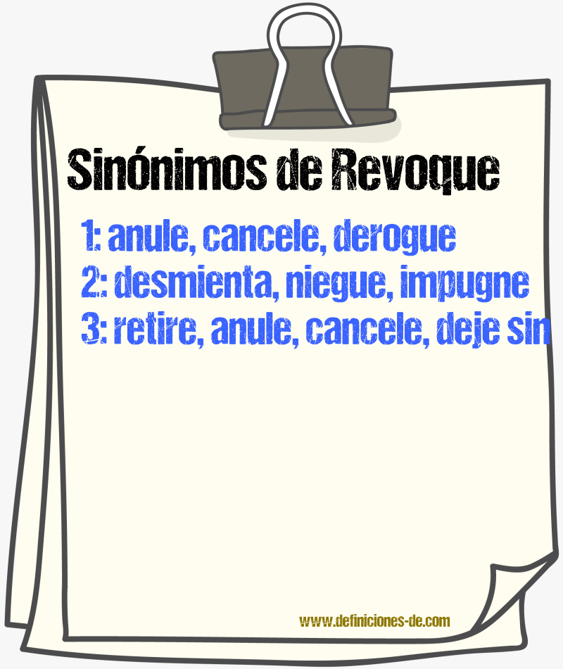 Sinónimos de revoque