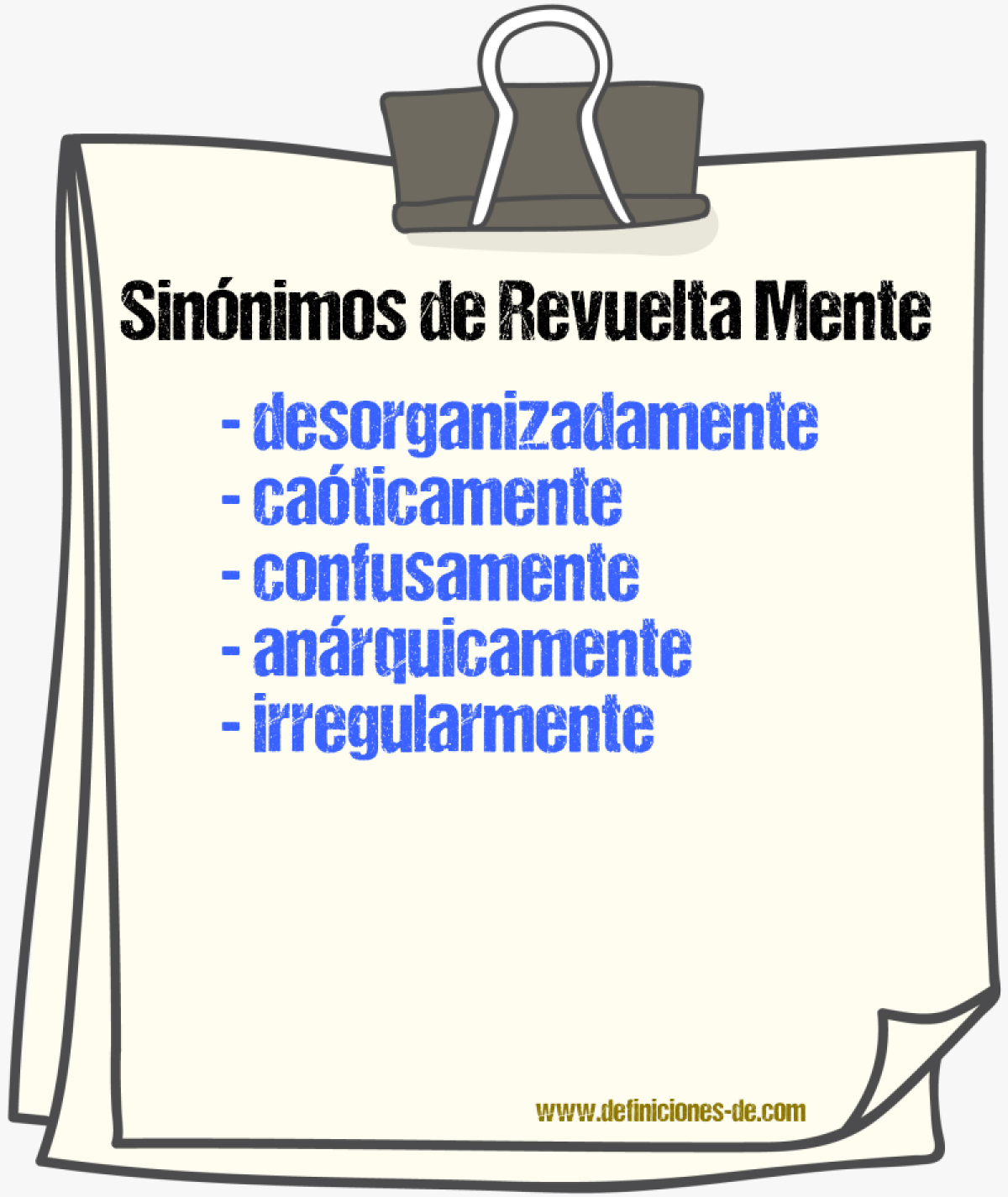Sinónimos de revuelta mente