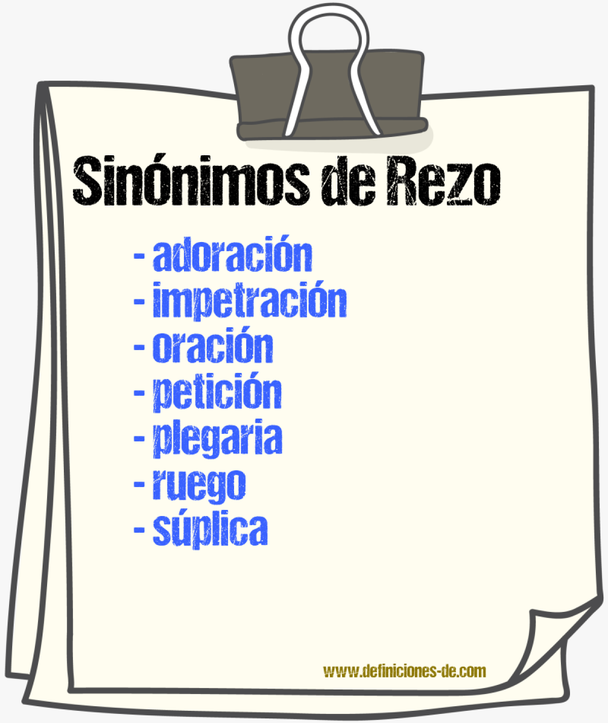 Sinnimos de rezo