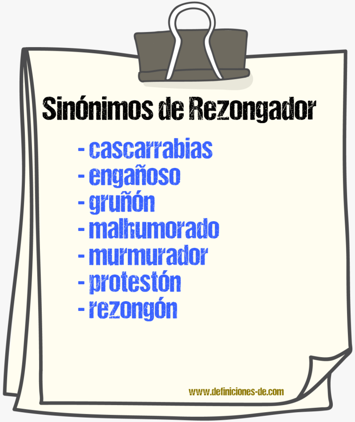 Sinnimos de rezongador