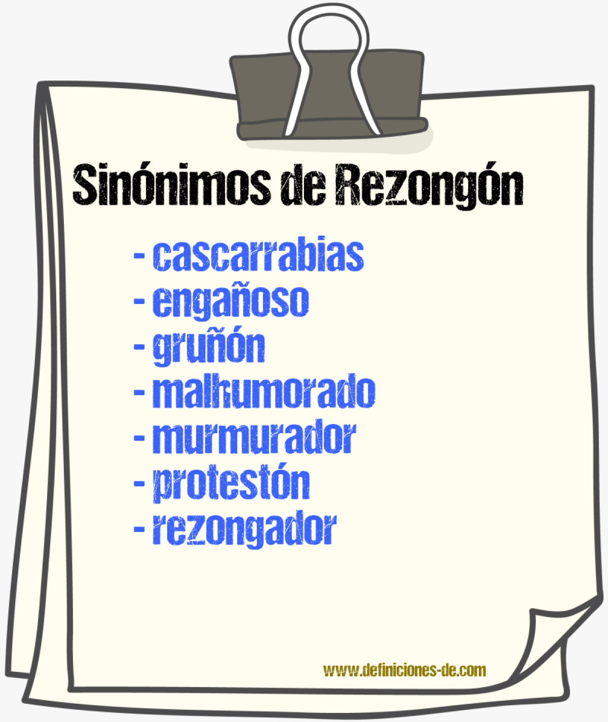 Sinnimos de rezongn