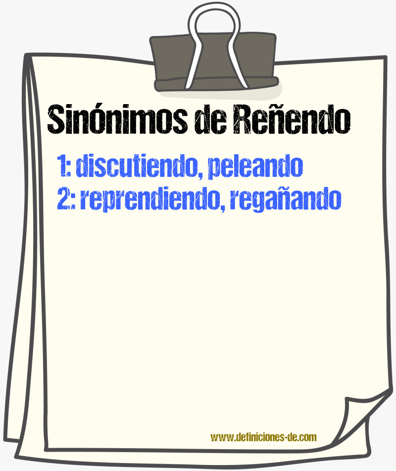 Sinónimos de reñendo
