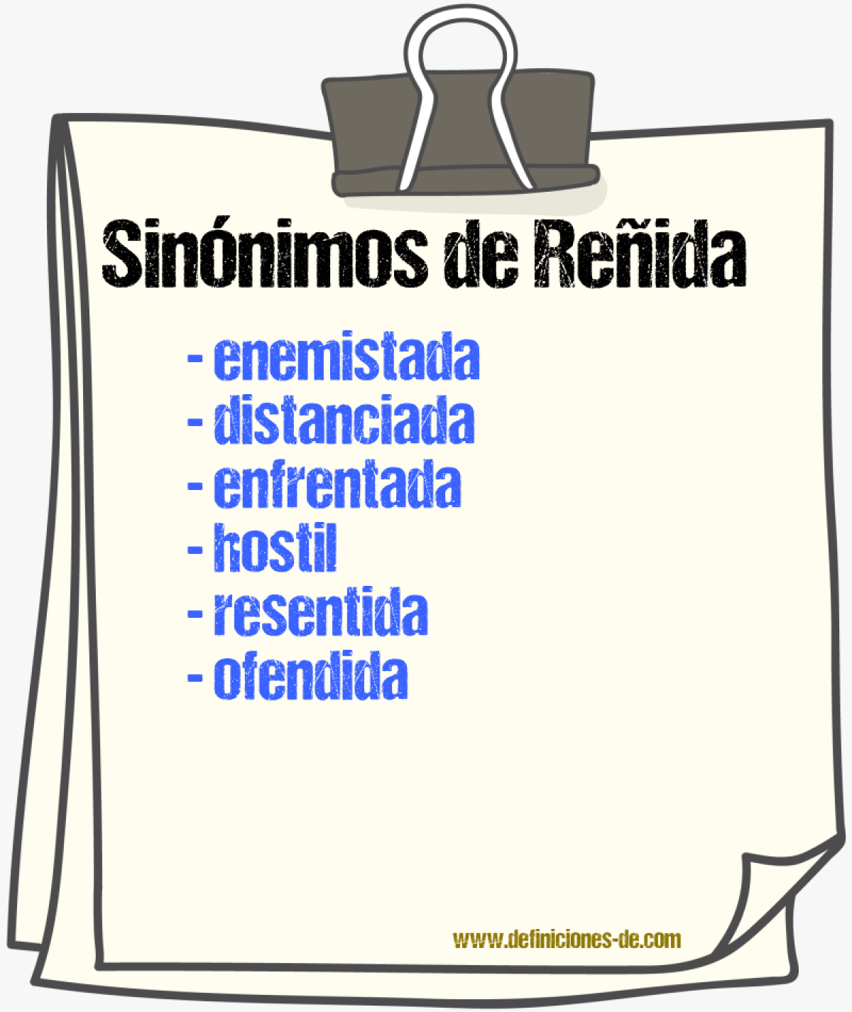 Sinónimos de reñida