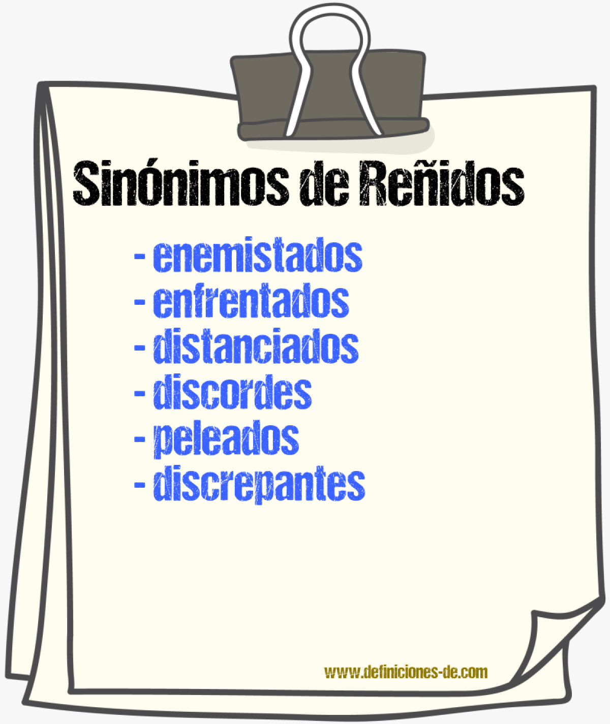 Sinónimos de reñidos