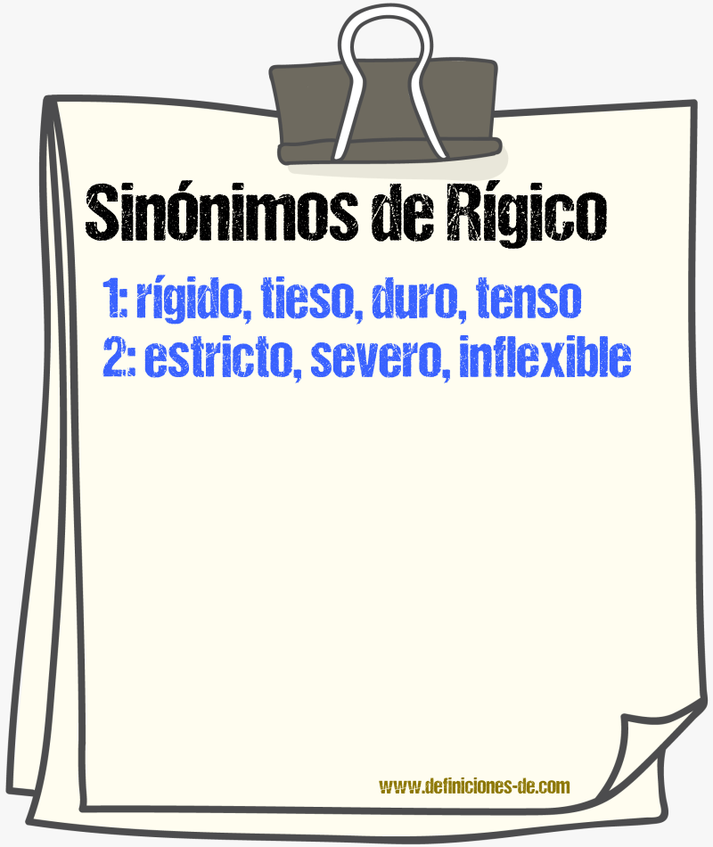 Sinónimos de rígico