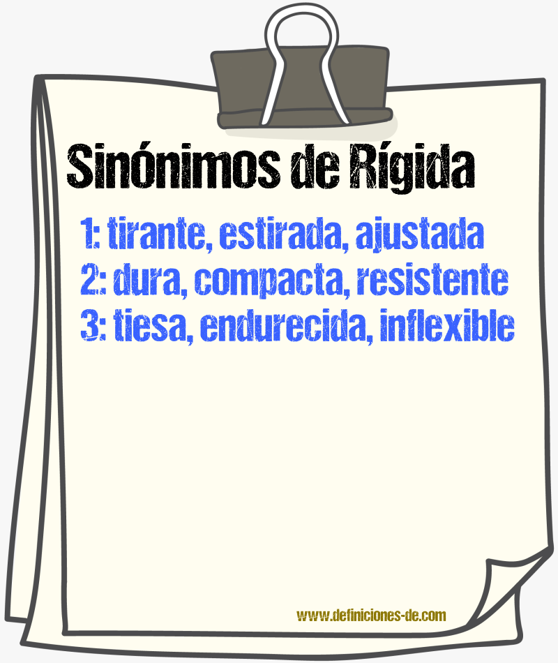 Sinónimos de rígida