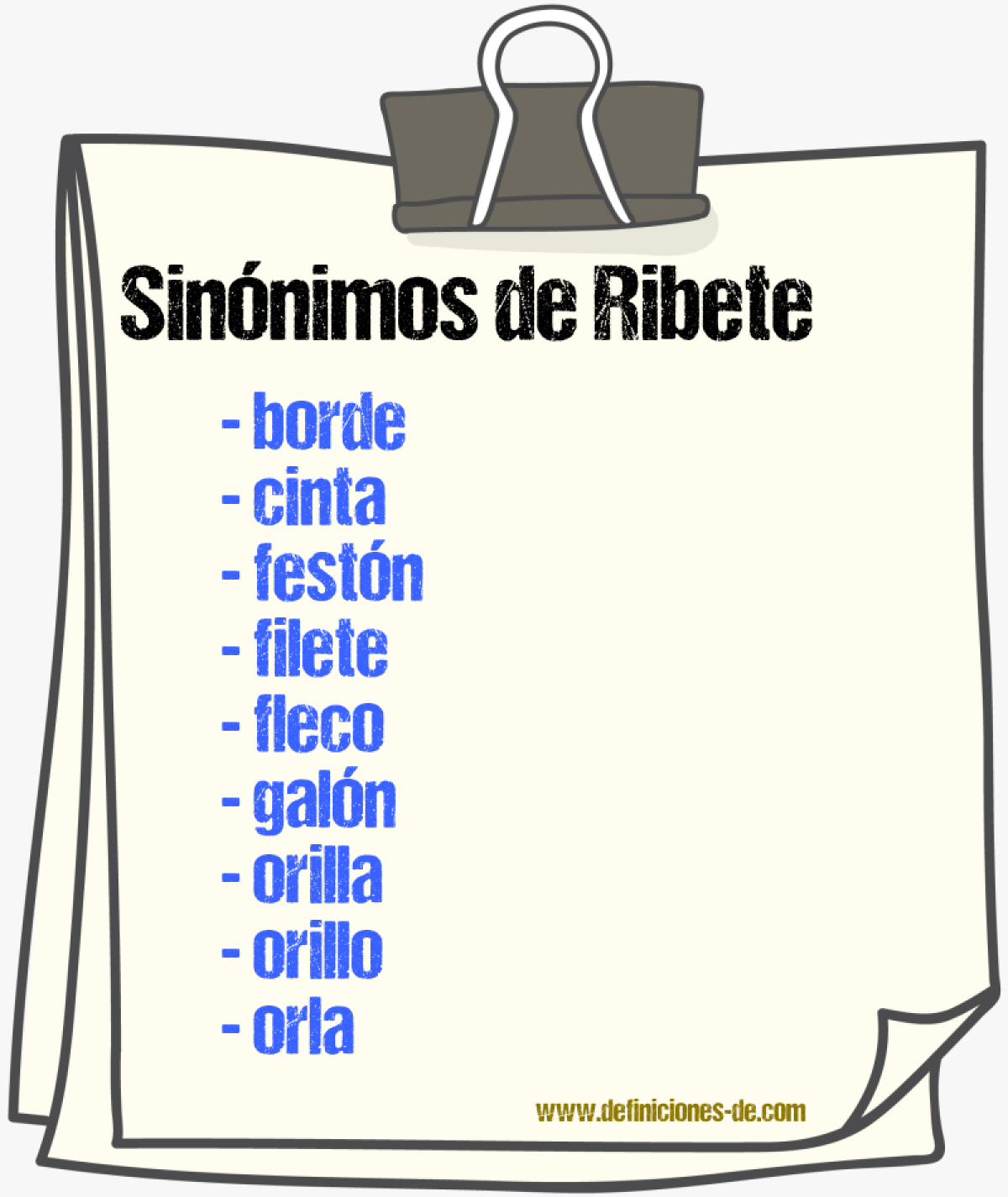 Sinnimos de ribete