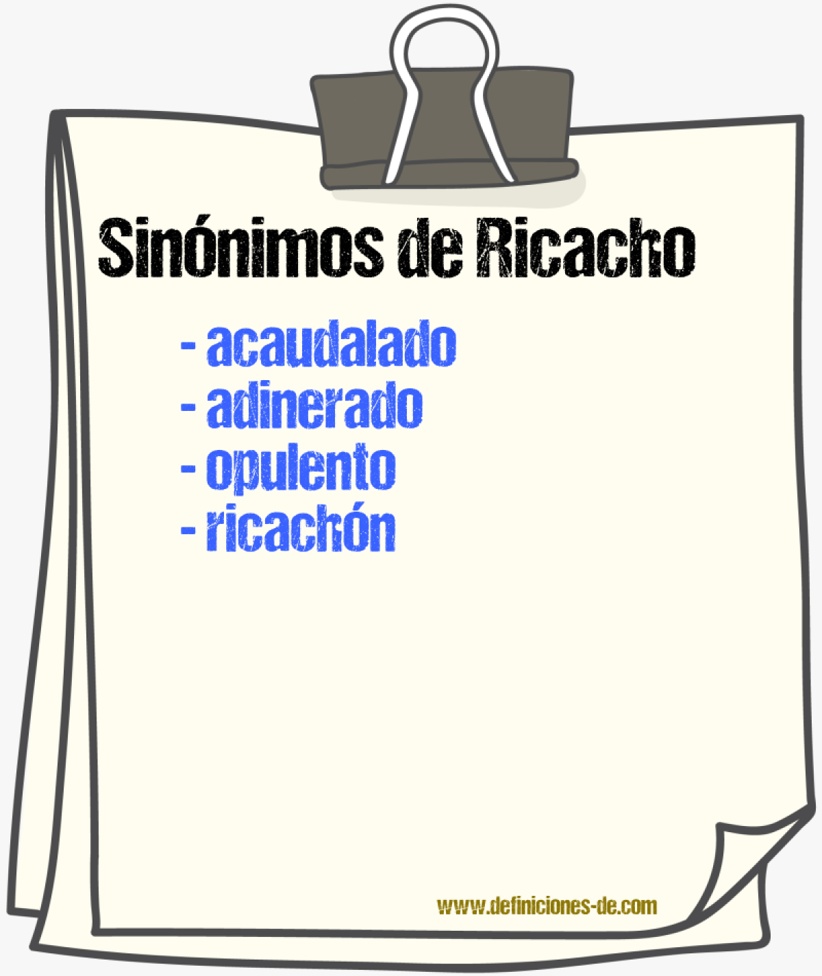 Sinnimos de ricacho