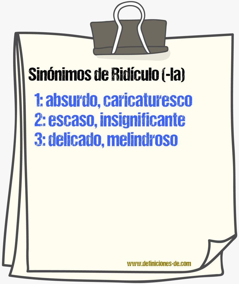 Sinnimos de ridculo