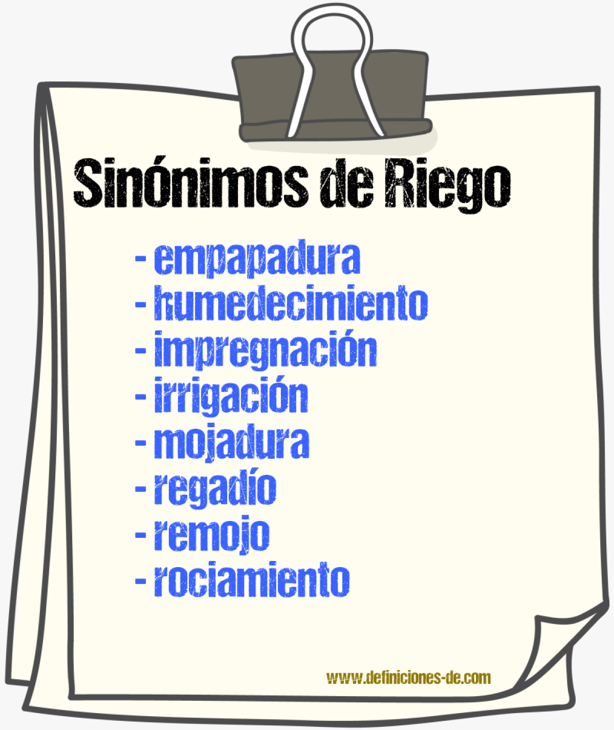 Sinnimos de riego