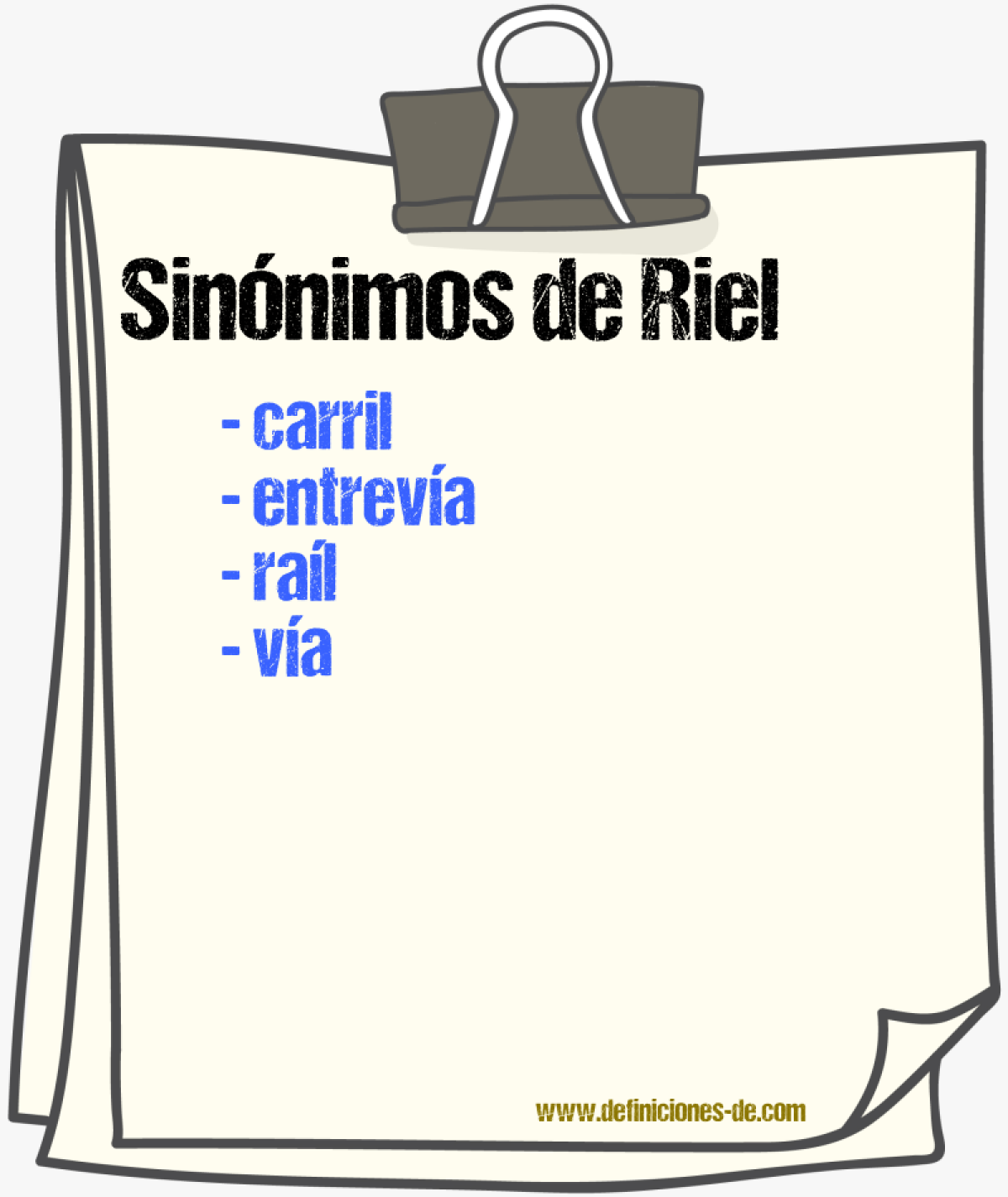 Sinnimos de riel