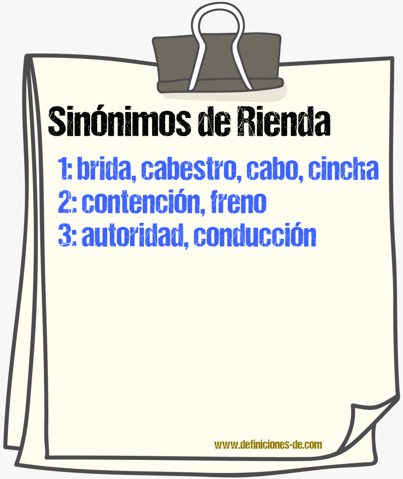 Sinnimos de rienda